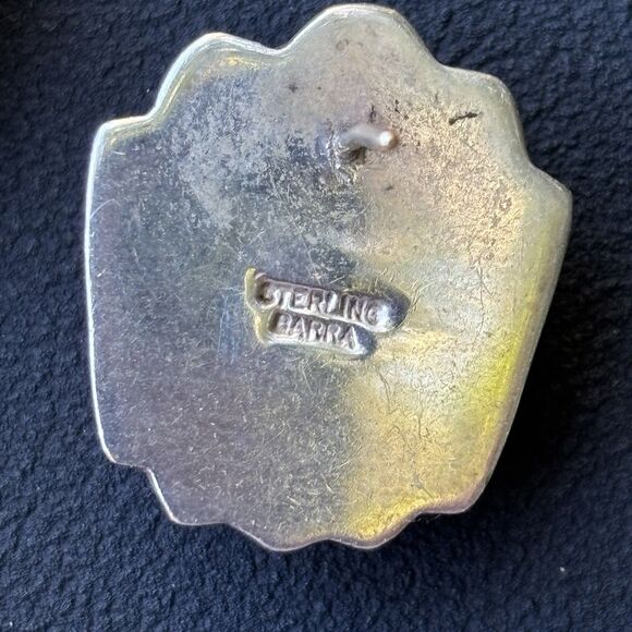 Vintage Mexican Sterling Silver Ribbed Dome Earrings 14K Posts Signed BARRA 8.9g - Picture 5 of 8